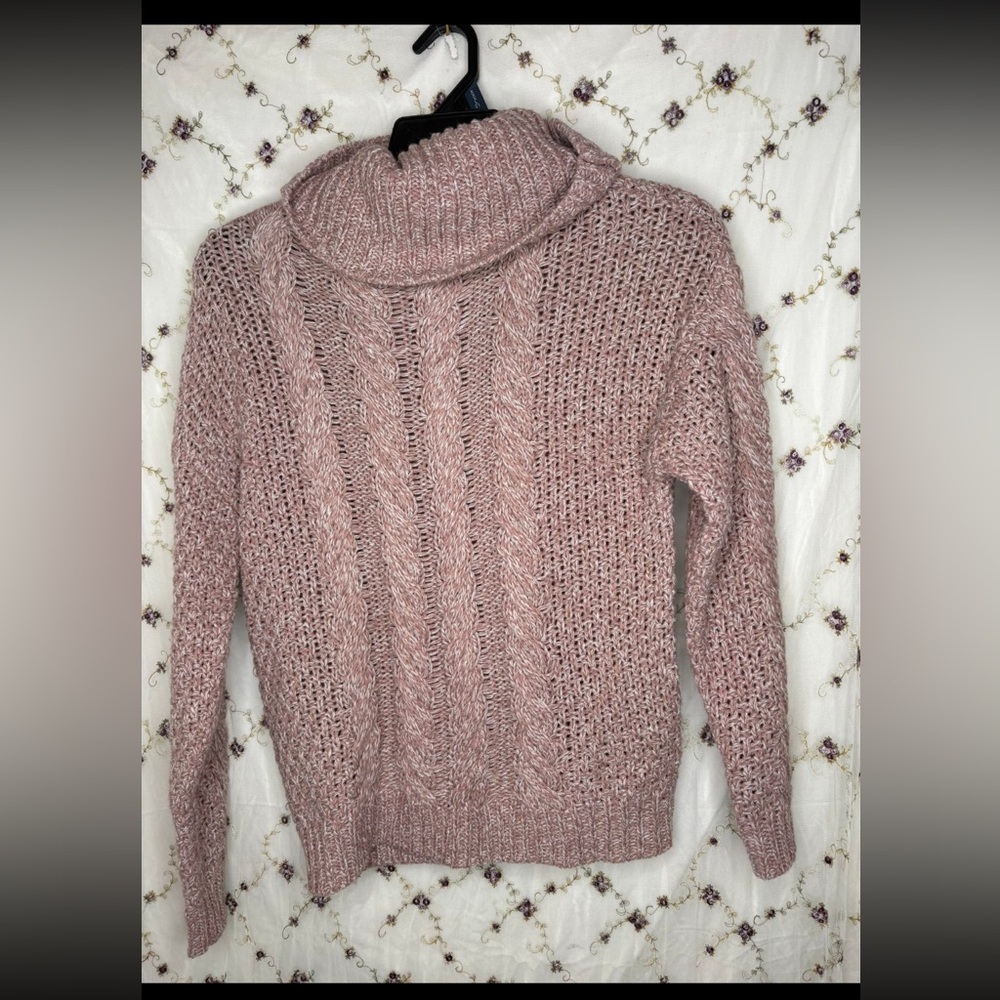 Charlotte Russe Dusty Pink Cowl Neck Sweater